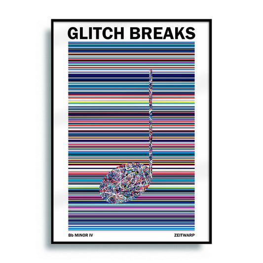 Framed multicoloured music themed art print