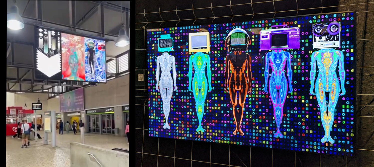 Cryptoart digital exhibition, Cais Do Sodre Metro, Lisbon, 2022